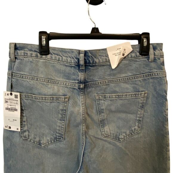 Zara Womens Jeans EU 38 US 6 Blue Wide Leg Adjustable Relaxed Fit 6186/242 NWT - Picture 6 of 12